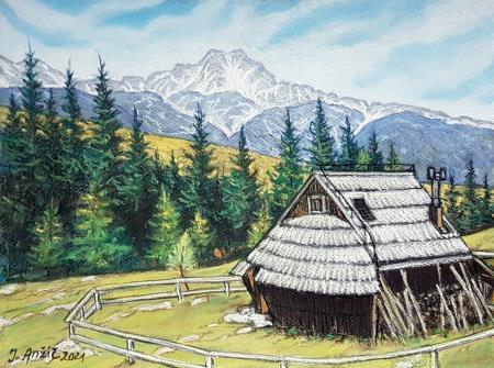 Pomlad na Veliki planini (Pastel - 2022) Jožef Anžič